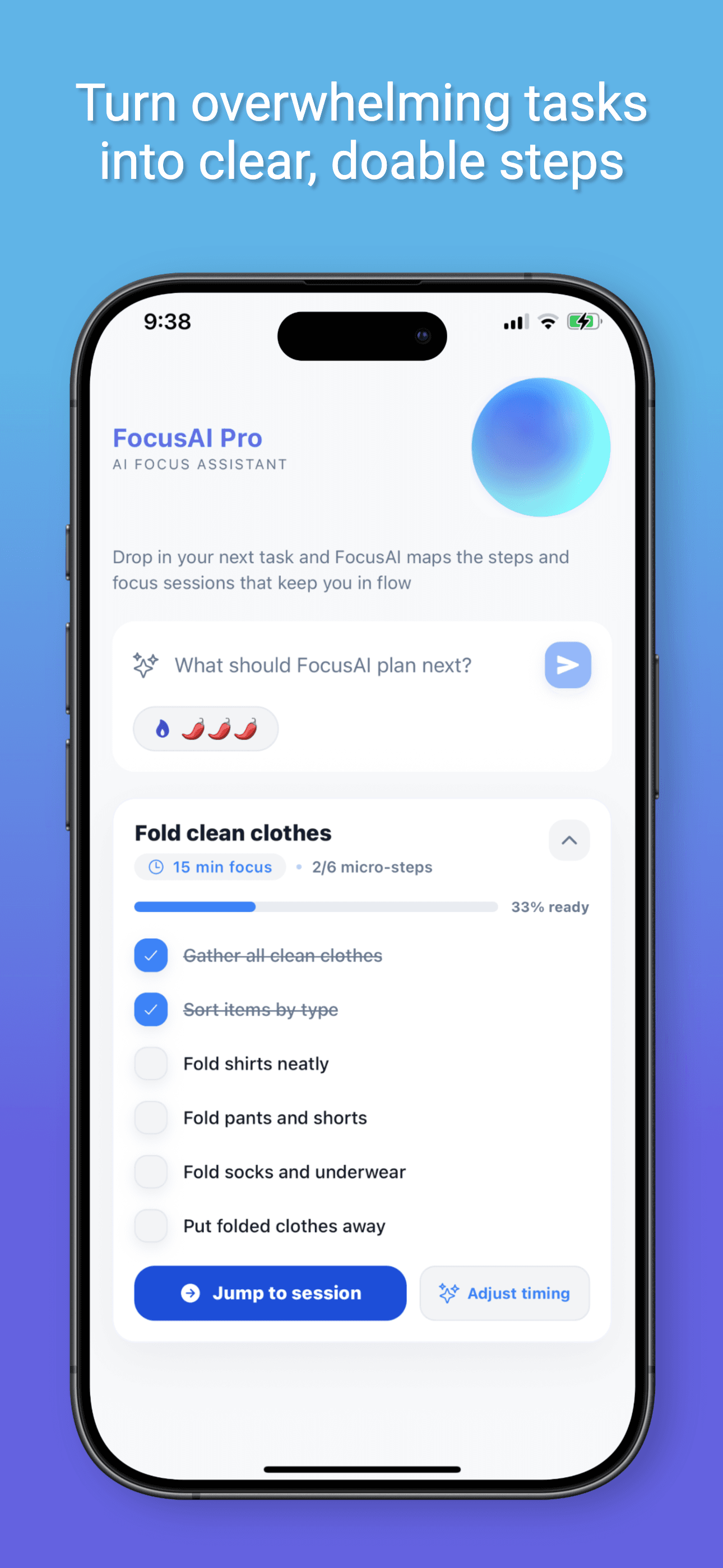 FocusAI session timer